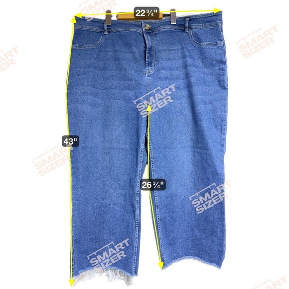 Dex Women's Capri Jeans Size 24 Stretch High Rise Loose Fit, Raw Hem, Wide Leg - Picture 8 of 11